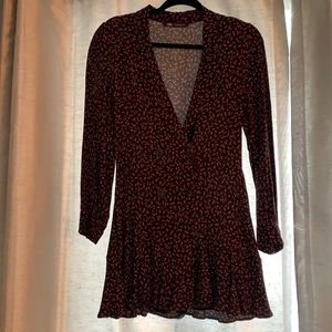 Zara double breasted pleated dress with skort